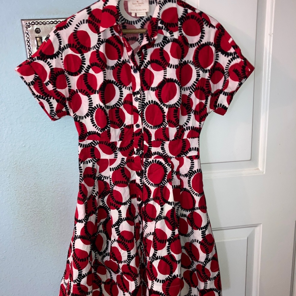 Kate Spade Red and Black Asymmetrical Dress